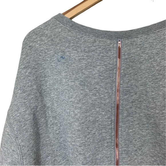 Nike Air Rally Crew Cropped Sweatshirt Back Zip Gray Metallic Rose Gold X-Small - Picture 8 of 16